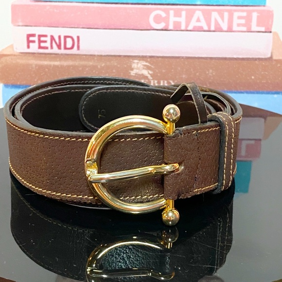 GUCCI Horse Bit Brown Leather 75cm Mens Belt - Picture 5 of 15